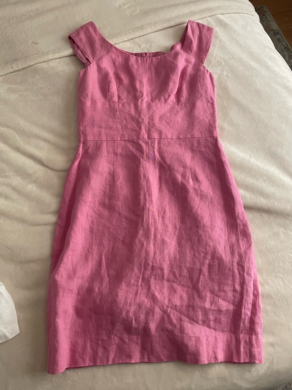 Pink Boatneck Linen Dress